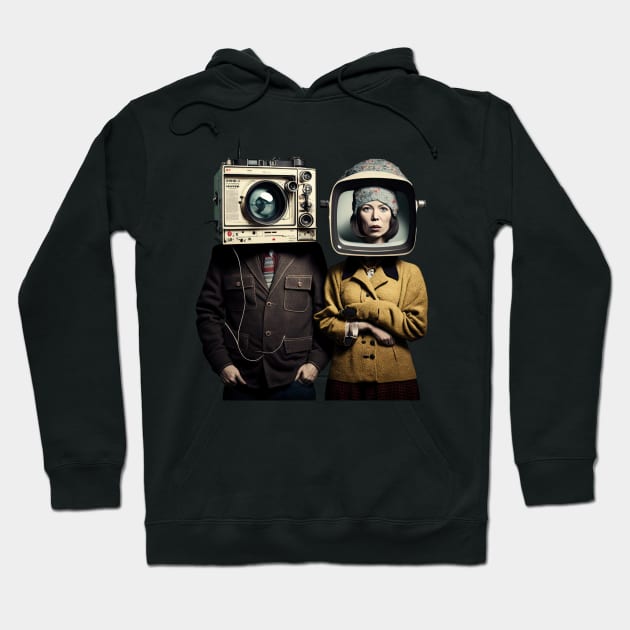 Person, Woman, Man, Camera, TV (no icons) Hoodie by AI-datamancer